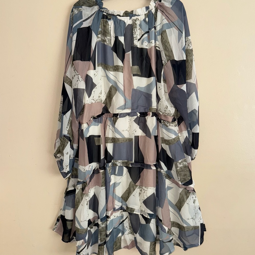 Entro Plus Size Abstract Patterned Swing Dress Si… - image 7